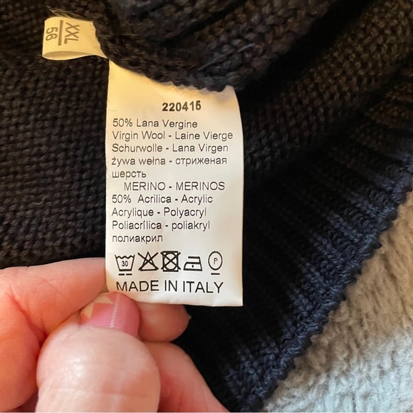 Impulso Made in Italy-50% Wool-Zip up Cardigan-Diamond Design- Size XXL-EU/XL US - Picture 15 of 15